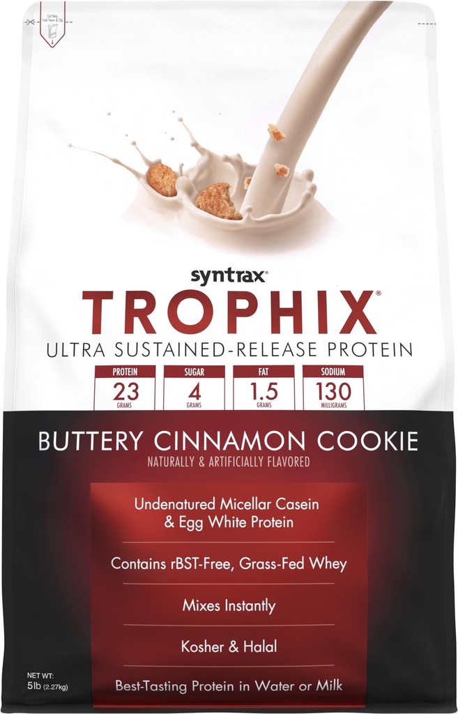 Syntrax Nutrition Trophix - Ultra Traded-Release Beljakovinska mešanica, Buttery Cinnamon Cookie 5 lbs.