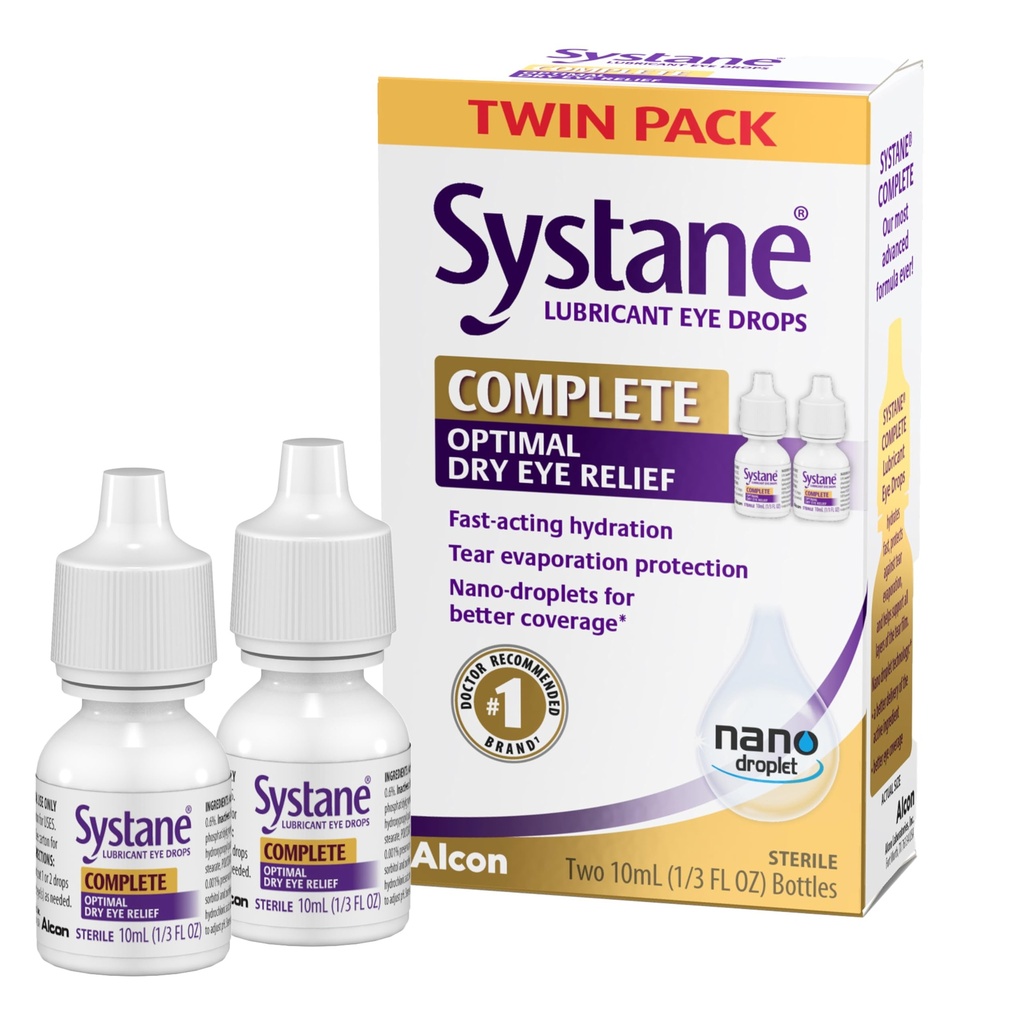 Systane popolne kapljice za mazivo za oči, 0,34 Fl Oz, pakiranje po 2