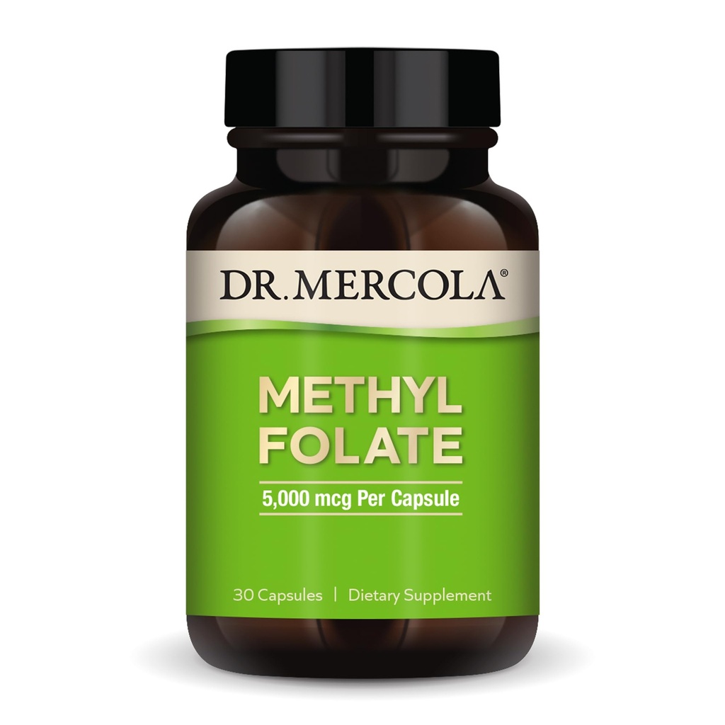 Dr. Mercola Metil Folat - podpira razstrupljanje in celično zdravje - 5-MTHF Folat - Biorazpoložljiva formula - 5 mg - 30 kapsul