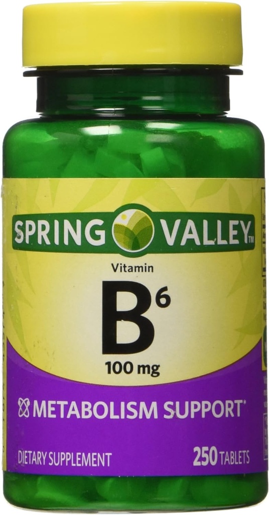Spring Valley - Vitamin B-6 (Piridoksin) 100 mg, 250 tablet