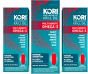 Kori Krill Oil Omega 3 Dopolnilo, Antarktika Krill Oil s superior Absorpcijo vs ribje olje, 1200mg Softgels, 30 Softgels, EPA & DHA (paket 3)