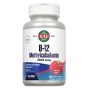 KAL Vitamin B12 Metilcobalamin 1000mcg, Zdrava energija, Presnova, Živčna in rdeča podpora krvnih celic, Hitro Raztapljanje ActivMelt, Visoka absorpcija, Vegetarian, Naravna malina, 120 Serv, 120 Mikro Tabs