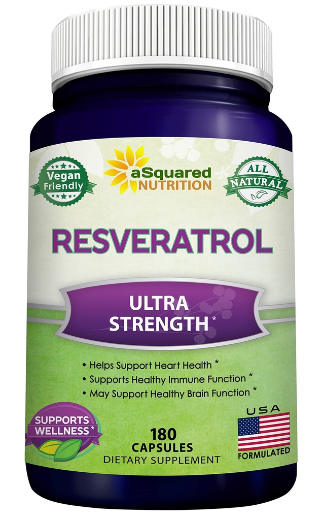 100% naravni resveratrol - 1000mg na serviranje Max Jakost (180 kapsul) Antioksidant dopolnilo, Trans-resveratrol tablete za zdravje in čisto, polifenoli