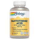 SOLARAY Pantotenska kislina 500mg - Dodatek pantotenske kisline (vitamin B5) - Essential B Complex Vitamin - Živčevje in celična energija Podpora - Vegan, Gluten prost, 60-dnevni Guaratee, 250 Servinges