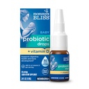 Mamina Bliss Baby Probiotične kapljice + Vitamin D, Podpira Prebavno zdravje in imuniteto, 400IU Vitamin D za zdravo razvoj kosti, Novorojenčki +, Brez arome, 0.34 Fl Oz (30 Serving)
