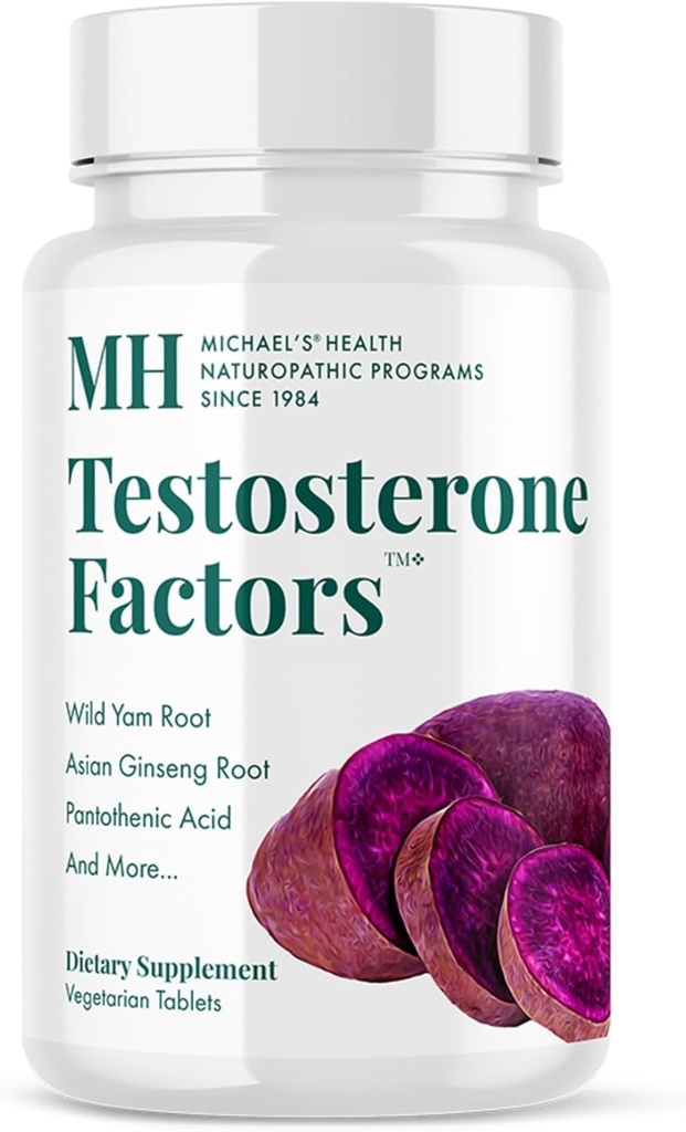 MICHAELovo zdravje Naturopatski programi Testosteron Factors - 120 Vegetarijanske tablete - Nutrienti za podporo proizvodnje testosterona - Kosher - 60 Servingov