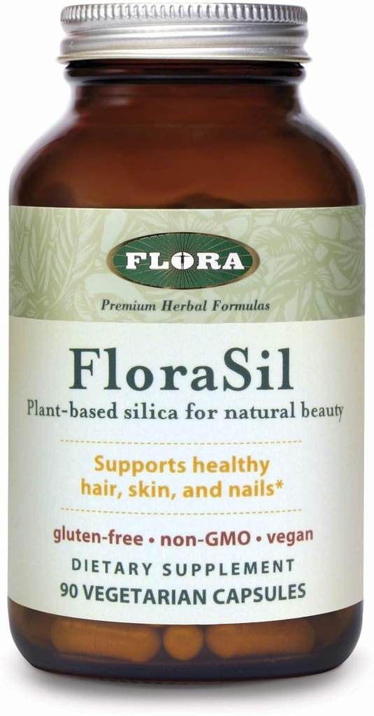 Flora FloraSil 90 Veg kapsule - Silica dodatek z izvlečkom konjskega repa za zdrave lase, kožo in nohte* - podpira kolagen formacijo