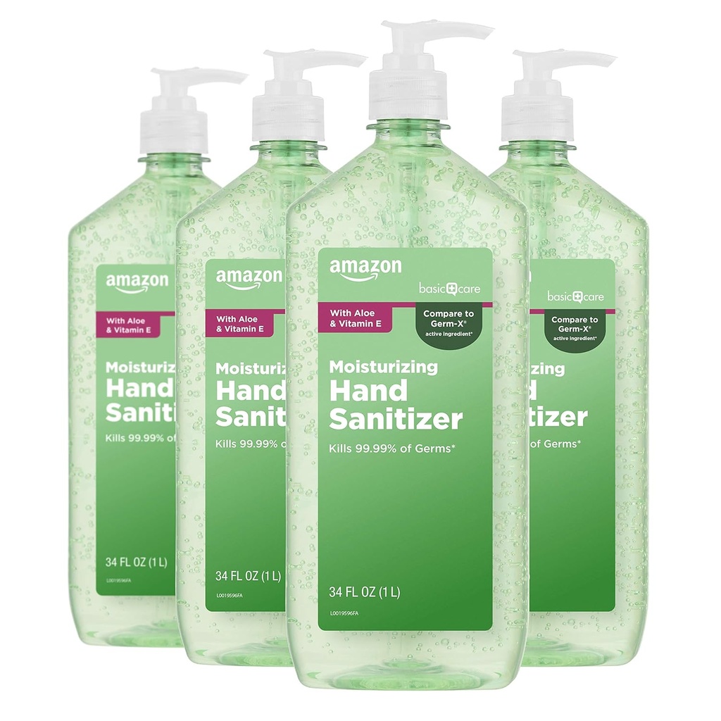 Osnovna nega - Aloe Vera Hand Sanitizer 62%, 34 fl oz (Pack of 4)