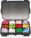Fullicon Daily Travel Vlaga dokaz tablete Primer z 12 Ekstra velik kompartment, Tablete Organizator s 3 Secured Buckles, Velika dopolnilna škatla za vitamine z odstranljivimi dividendami (črna)