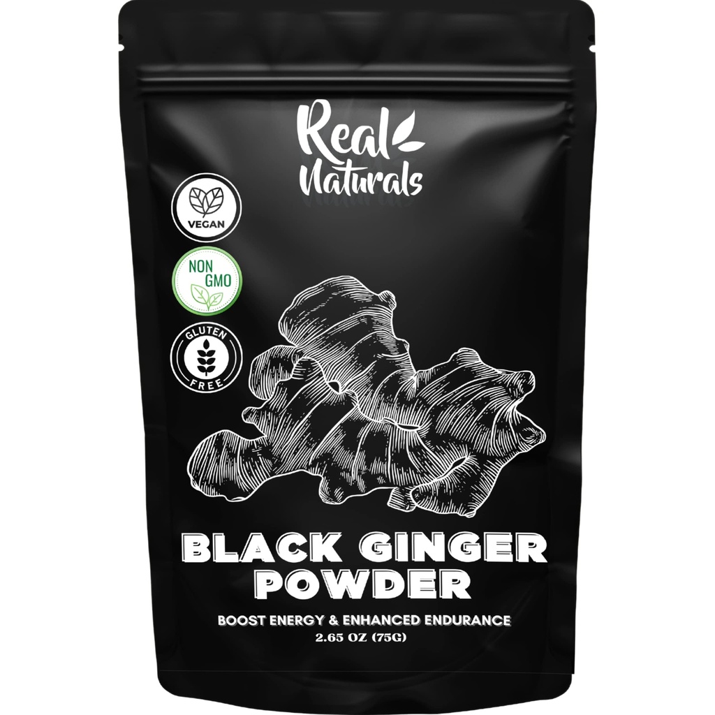 Black Ginger Powder (2.64 Oz) kaempferia parviflora po Real Naturals. Spodbujanje energije in stamina