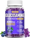 Glukozamin Chondroitin Gumies 3000mg, Advanced Glucosamine Chondroitin Msm, Skupni dodatek za podporo, Antioksidant Imunska podpora, Fleksibilnost kosti in sklepov, Moč in mobilnost, borovničeva aroma