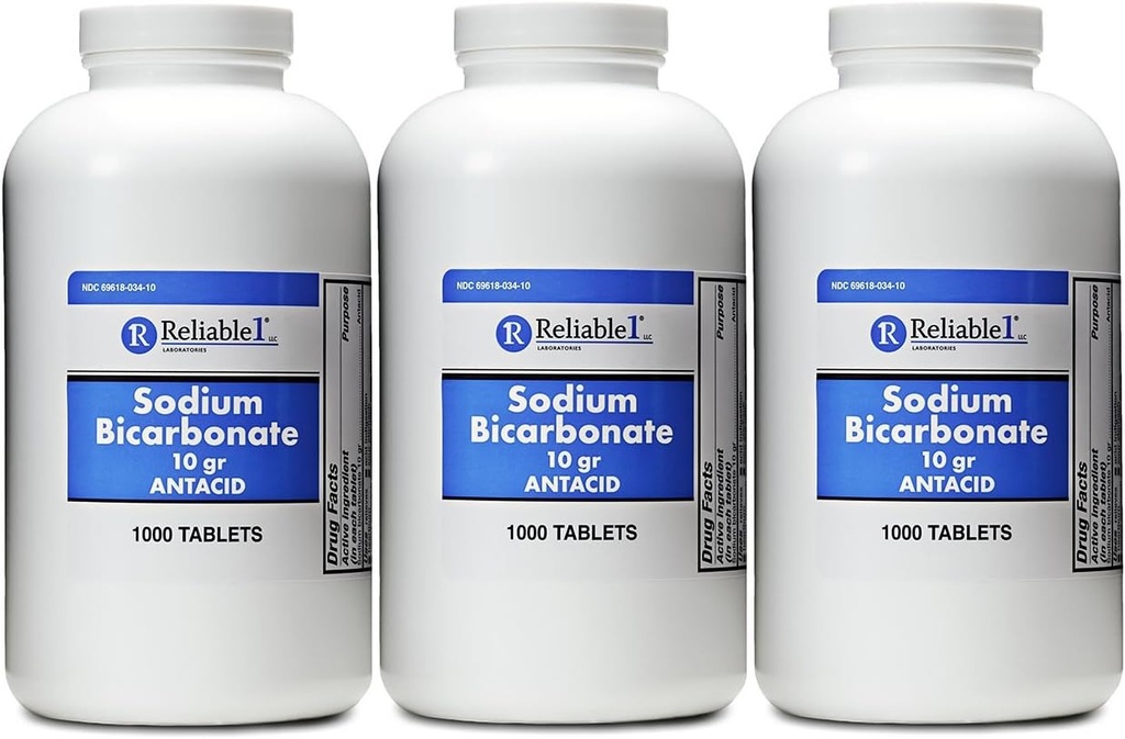 Natrijev bikarbonat 650 mg 1000 antacidne tablete za lajšanje prebavnih motenj kisline, zgago, sour Stomach in upset Stomach Pakiranje po 3