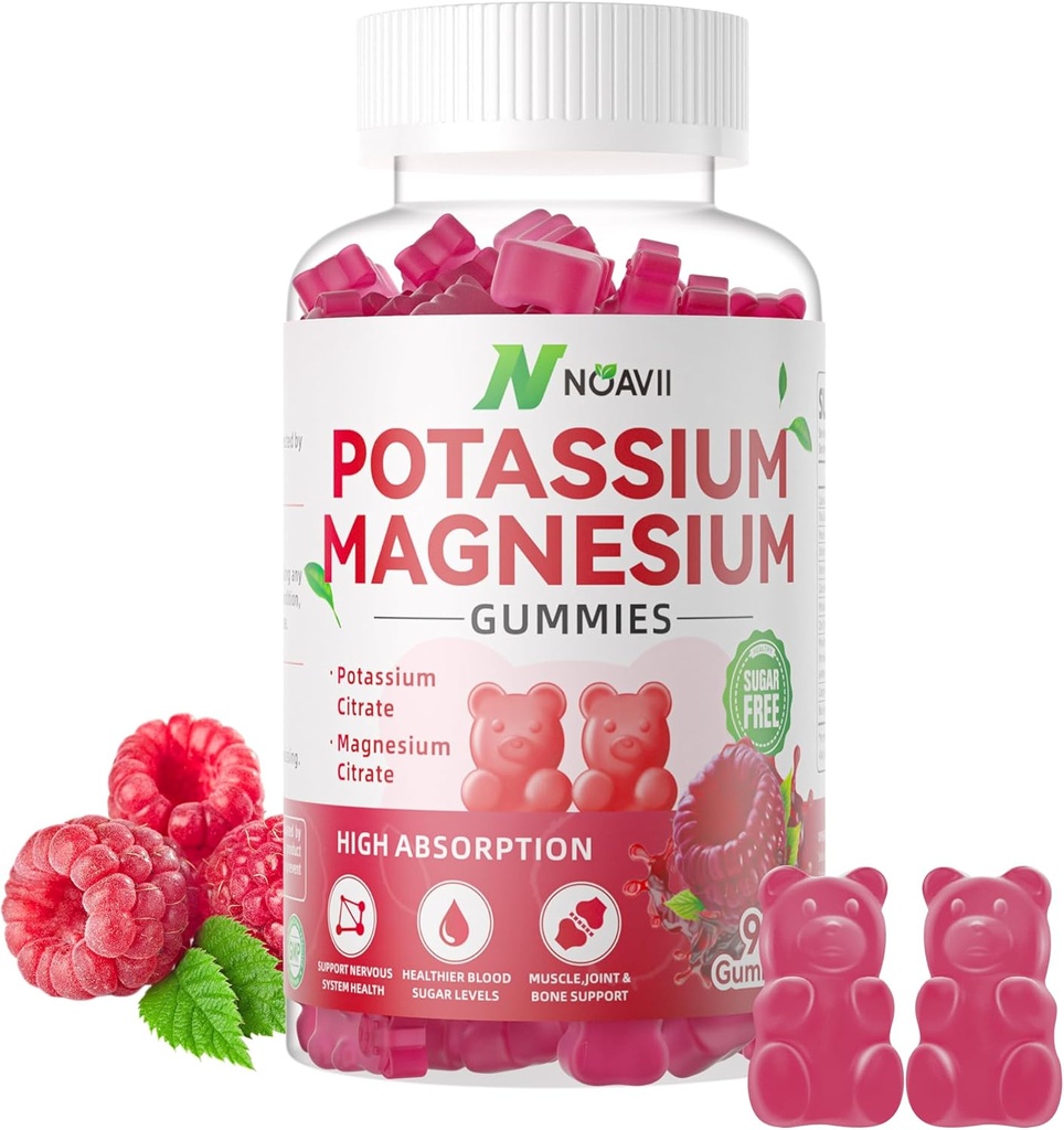 Kalij Magnezij Gumies, Nova Formula Calm Magnezij Glycinate Gumies, Žvečljivi Gummy dopolnila za noge Cramps & mišice, Raspberry Flavor 90 Count
