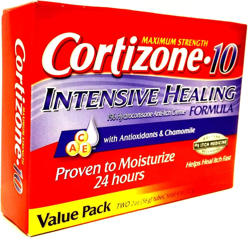 kortizon 10 Največ strenght intenzivno zdravljenje 1% hidrokortizon proti srbenju krema dva 20z cevi, skupaj 4 oz