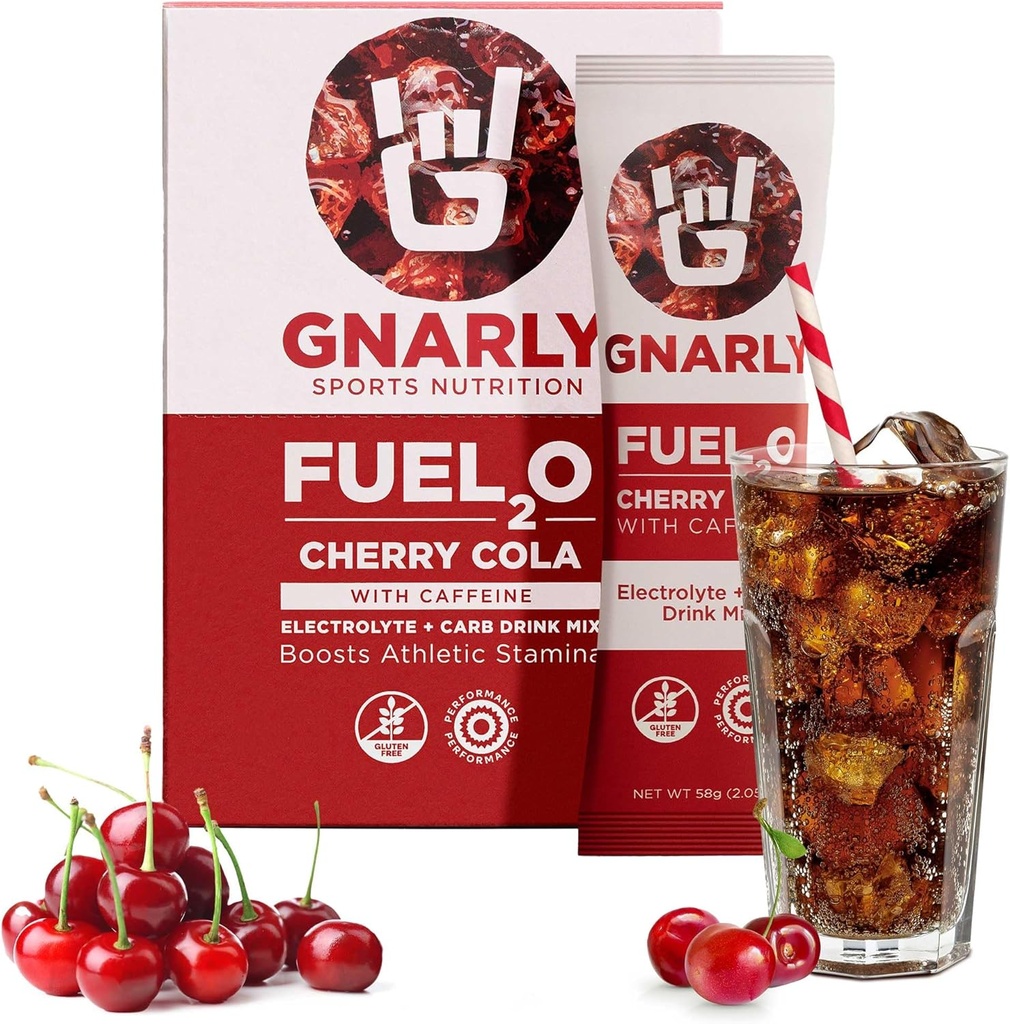 Gnarly Nutrition Fuel2O Electrolyte Powder Packs, Cherry Cola – Elektrolitska rešitev, gorivo, Replenishment, in recovery – Fuel2O Endurance Nutrition – Cherry Cola, 10-Pack