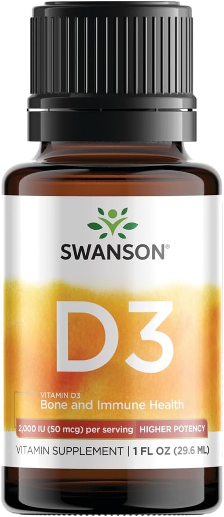 Swanson Vitamin D3 Tekoče kapljice 400 Iu (50 μg) 1 fl Ounce (29,6 ml) Tekoča