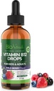 Bio Naturals Vitamin B12 Tekoči kapljice za odrasle in otroke - 100% naravni podjezični metilkobalamin - največja absorpcija - Energija & Brain Booster pomaga z utrujenostjo in šibkostjo - Wild Berry - 2 fl