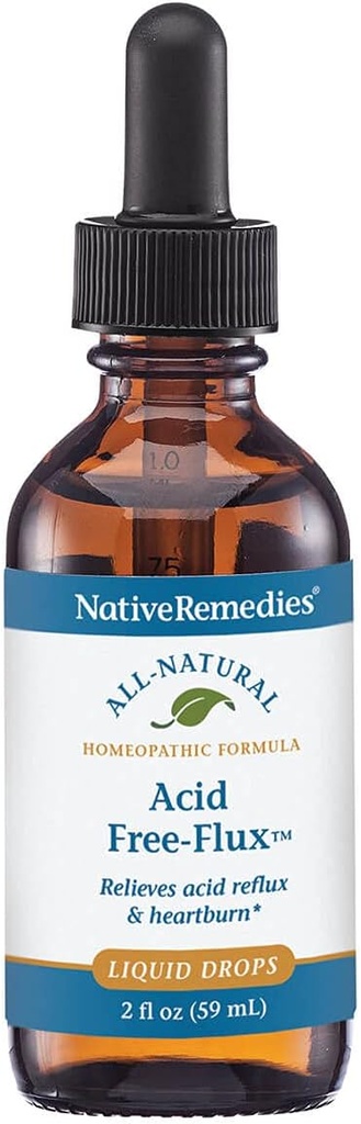 Native Remedies Kislinski prosti Flux - Naravni homeopatski Remedy Začasno sprosti zgago, prebavne motnje in nelagodje po jedi - 59 ml