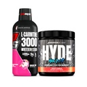PROSUPPS L-karnitin 3000 Brezalkoholni tekoči streli (zmajev sadež) in Hyde Max Črpalka Pred vadbo za moške in ženske (Fruit Punch)
