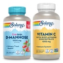 SOLARAY D-mannoza 1000mg z CranActin Cranberry Extract (150ct) in vitamin C 1000mg z Bioflavonoidi (250ct) - Sečni trakt, Bladder zdravje in imunosuper podpora Bundle - Vegan, 60 dan garancije
