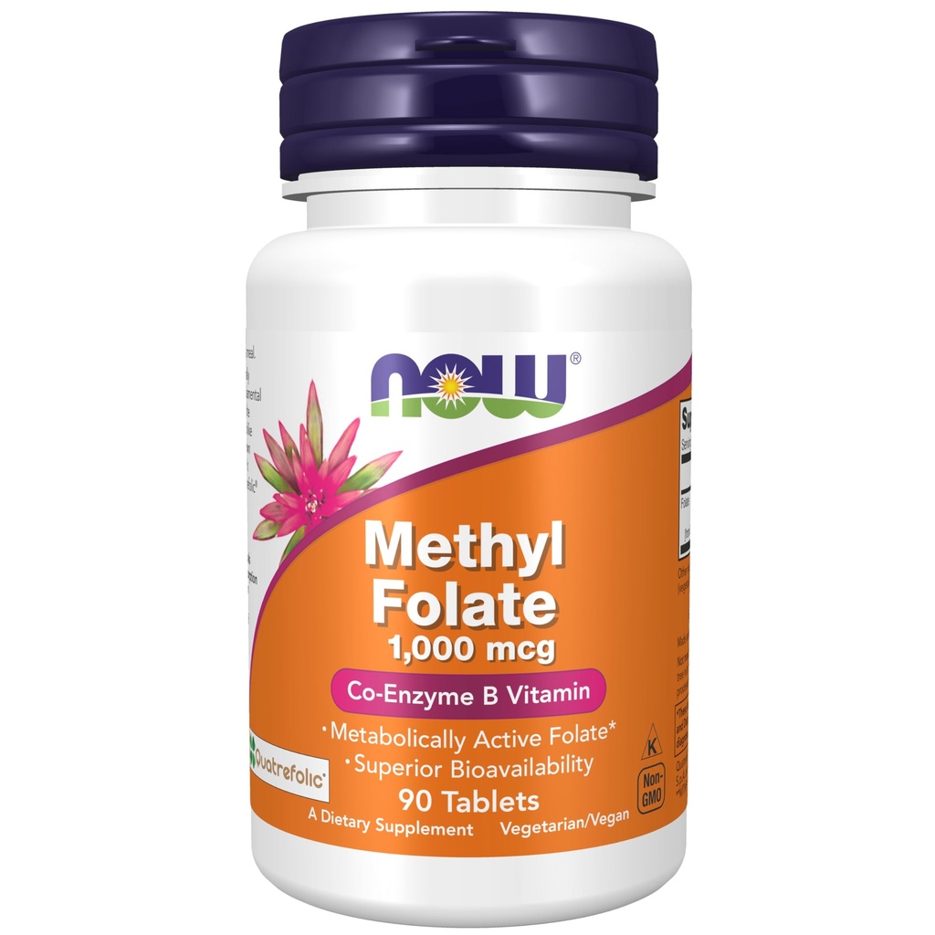 Zdaj prehranska dopolnila, metil folat 1.000 μg, metabolično aktiven folat*, Co-Enzyme B vitamin, 90 tablet