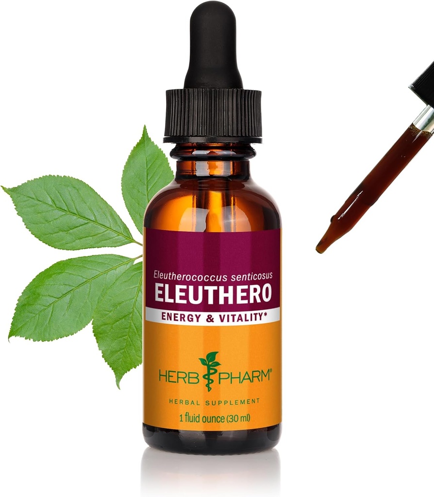 Herb Pharm Eleuthero korenski tekoči ekstrakt za energijo in stamino, trsni alkohol, 1 Ounce