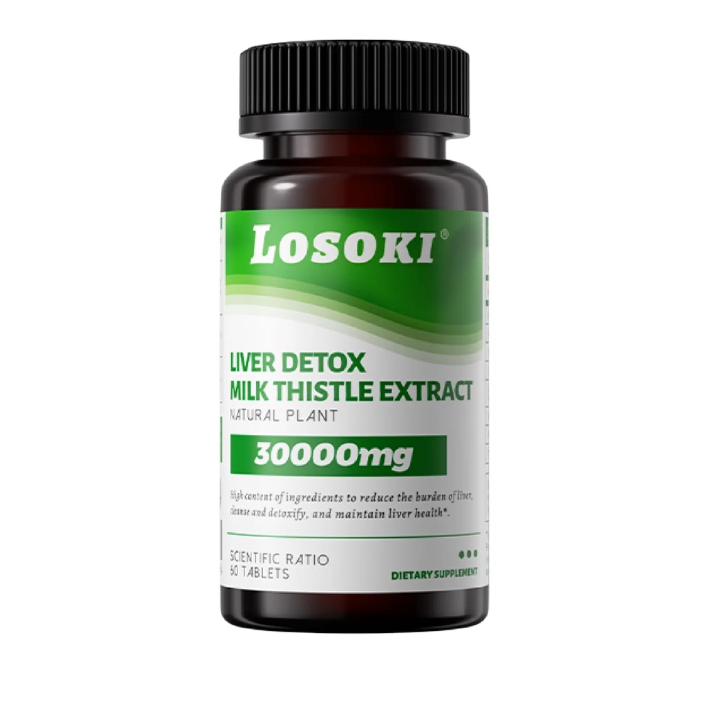 Jetra Detox dodatek, 30.000 mg mleko Thistle ekstrakt, kurkuma, Artichoke & Glutatione – podpira zdravje jeter in antioksidant funkcijo – 60 tablete