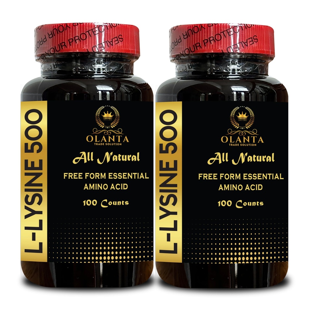 L-LYSINE 500 - L-Lysine 500mg, za zdravo delovanje imunskega sistema, podpira sintezo kolagena, brez soje, brez glutena, brez glutena, brez GMO, nadomestek za lizine podpira zdravo ustnico in ustno tkivo - 2 steklenici 200 števk