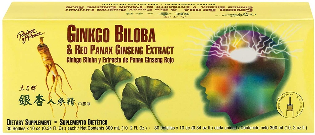Princ miru Ginkgo Biloba in Red Panax Ginseng Extract,30 steklenic 0,34 oz