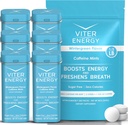 Viter Energija Original Caffeine Mints Wintergreen Flavor 6 Pack and 1/2 Pound Bulk Bag Bundele - 40mg Kofein, B Vitamini, Sladkor brez, Vegan, Močen energijski ojačevalec za fokus in opozorilo