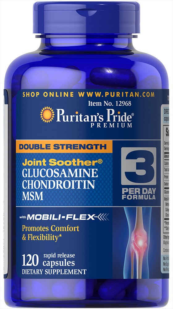 Puritan's Pride Glukozamin, Chondroitin & MSM-3 na dan Formula