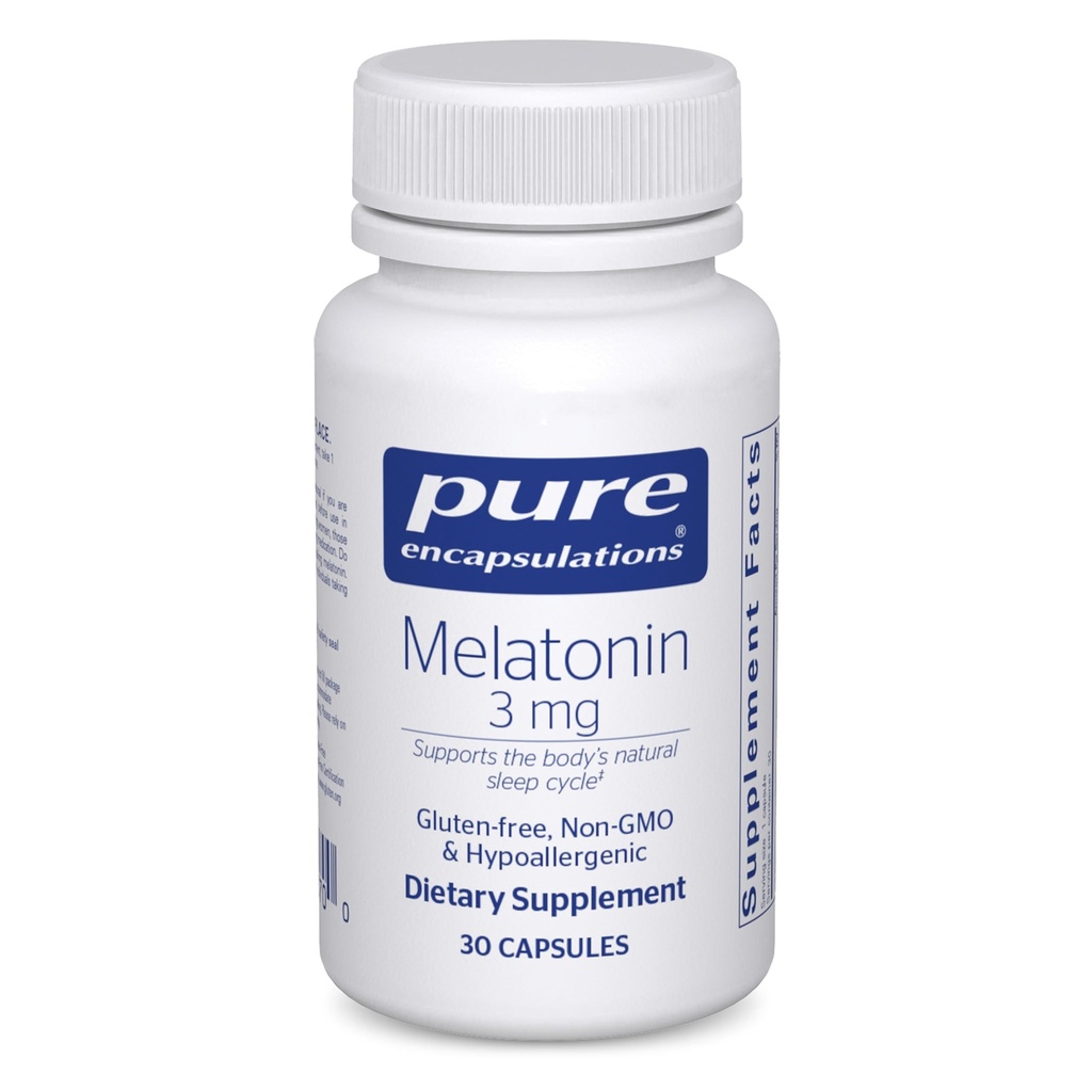 Čiste enkapsulacije Melatonin 3 mg - antioksidant dodatek za podporo naravno spanje in lajšanje občasno nespečnosti - za naravno podporo spanja* - 30 kapsul