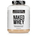 Naked Whey Chocolate Peanut Butter Grass Fed Whey Protein Powder, Brez gensko spremenjenih organizmov, brez soje in gluten, rast in regeneracija pomoči - 52 Strežnice