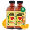 CHILDLIFE ESSENTIALS Tekoči vitamin C - Pure Vitamin C Tekoči dodatek za otroke, Podpora imunskega sistema, Natural Orange Flavor, 4 Fl Oz (Pack z 2)