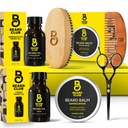Bradavičarski komplet za moške - Komplet za nego in nego - Cedar & Sandalwood olje, balzam iz sandalwooda, Boar Bristle Brush, Comb, Trimming škarje - Set oče darilo