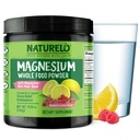 NATURELO Magnezij v prahu - Cela hrana miren magnezij v prahu z Quinoa, cvetača, & Laneno seme za stres Relief, malina Lemon 85 Servings, 15oz