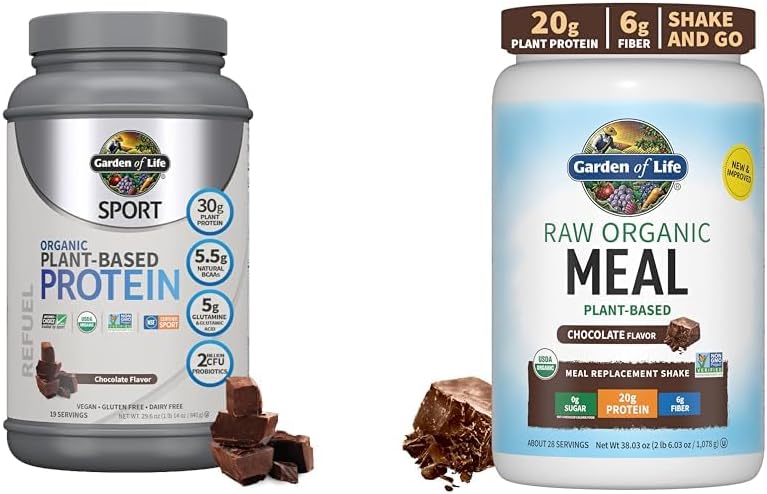 Vrt življenja Organic Vegan Sport Protein Powder, Čokolada - Probiotiki in Raw Organic Meal zamenjava Shake