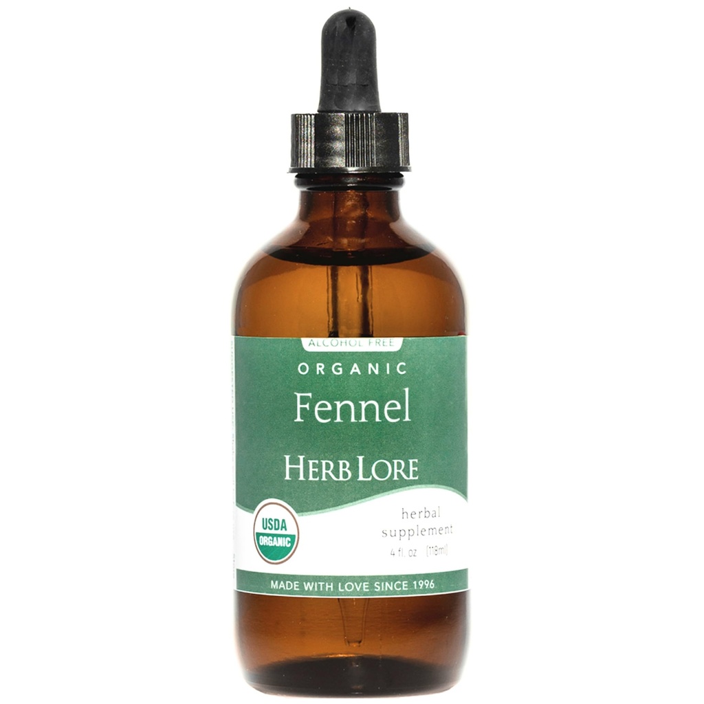 Herb Lore Organic Fennel Seed Tinkture - Soothes Plin & Napenjanje - Dojenje Podpora dodatek - 4 fl oz