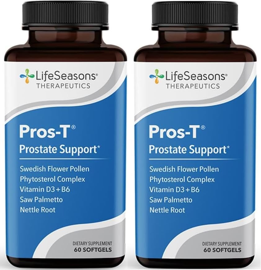 Pros-T - Podpora prostate - Saw Palmetto, Phytosterol, cink, kopriva, vitamin D-3 & B6 - Spodbujanje zdrave prostate funkcijo in normalno urinski pretok - izboljšanje tkiva - 60 Mehkužci (Pack of 2)