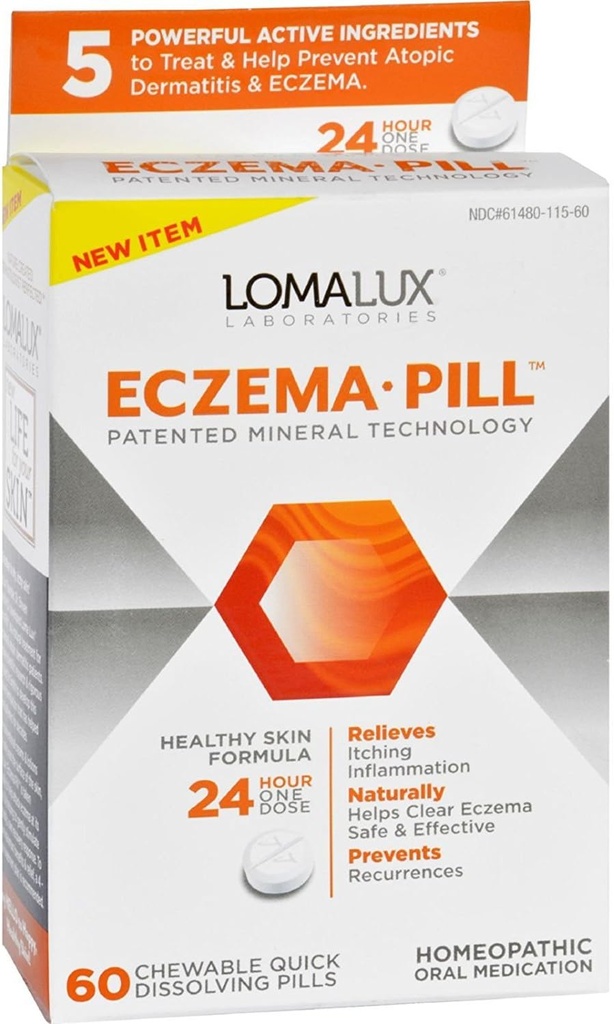 Loma Lux Laboratories Acne Eccema - Žvečljiva - hitro raztapljanje - 60 Count - Gluten Free - Yeast Free-Weast Free-