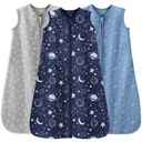 Baby Sleep Sack 12-18 mesecev 3 Pack 100% bombaž Lahek 0,5 TG Nositi Blaket Baby Sleep Bag z 2-Way Zipper za dojenčke Toddler Blue