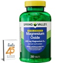 Spring Valley Magnezij 400 mg tablete za zdravje kosti in mišic, prehranska dopolnila, 250 Count Najboljši magnezijev dodatek za ženske, Pastillas de Magnesio para Mujer Bundle z Lual je 45 Sladkorna dekodirana