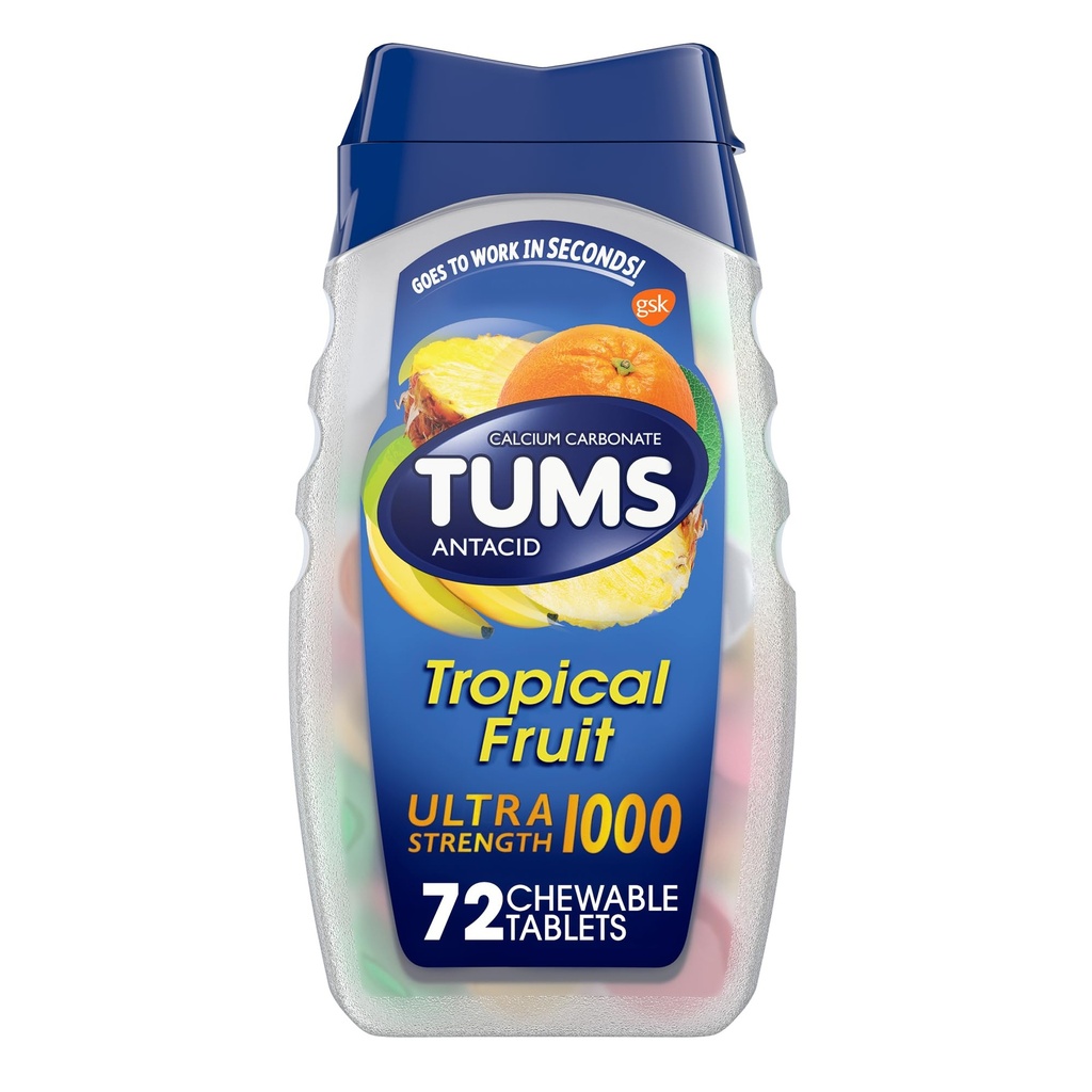 Tums Ultra 1000 Maksimalna jakost tropskega sadja - 72 žvečljivih tablet