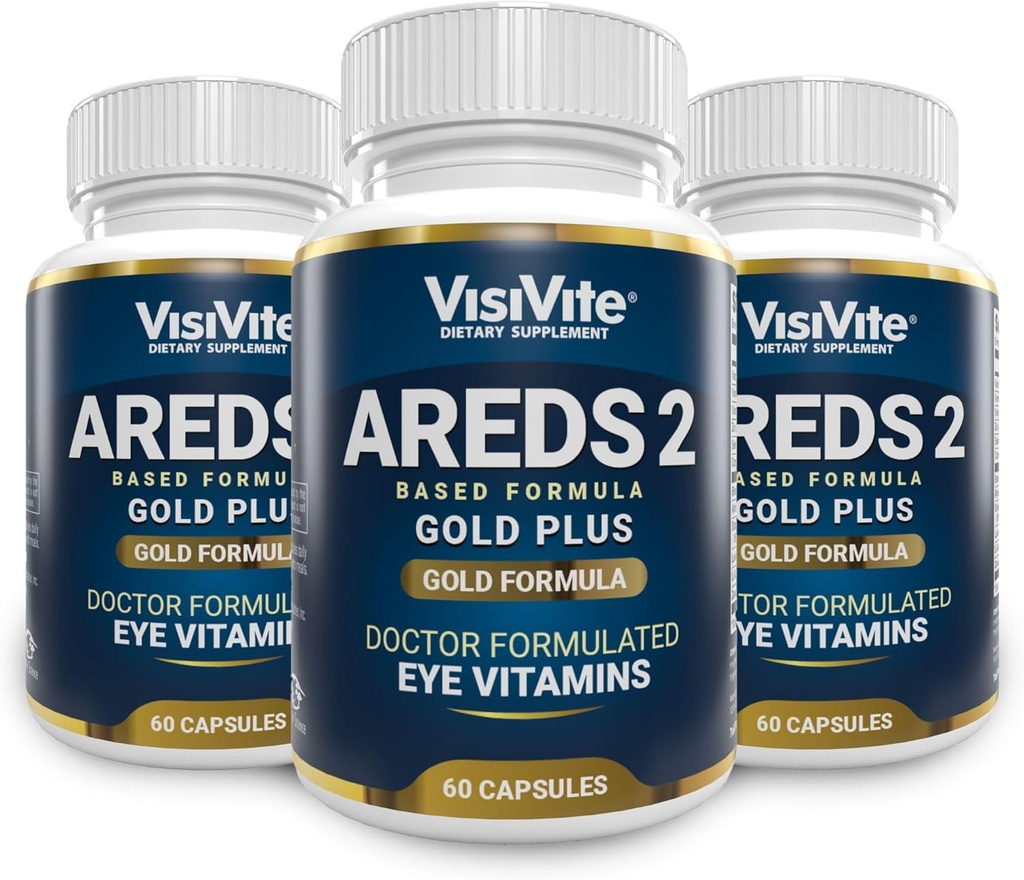 Zdravnik Formulirani AREDS 2 Plus Eye Vitamini z Zeaksantin Plus Lutein - Izvleček borovnic in grozdnih semen - Makularno zdravje Formula - 60 Očesne dopolnilne kapsule