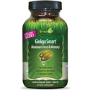 Irwin Naturals Ginkgo Smart Powerful Nootropic Brain Booster - podpira maksimalni spomin, Fokus & Duševna jasnost z DMAE, Clubmoss, Choline & Acetil L-Carnitine - 120 tekoči softgels