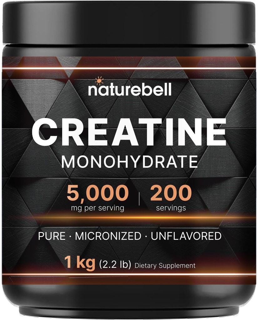 NatureBell Kreatin monohidrat v prahu 1.000g, 5000mg na postrežbo, 200 Serving (2,2 lb) 