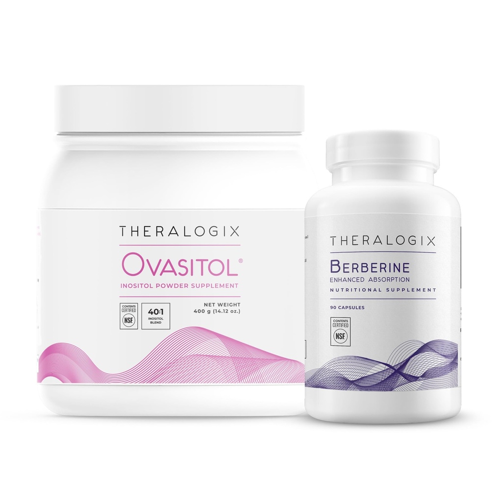 Theralogix Ovasitol Inositol Canister + Berberin Okrepljena absorpcijska mešanica, 14.12 Število ouncev in 90 (paket z 2)