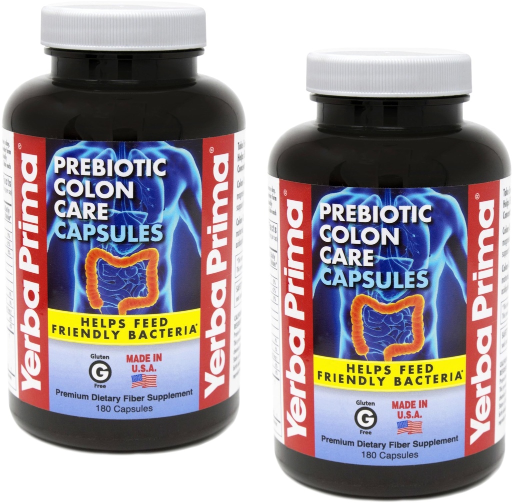 Yerba Prima Prebiotične kapsule za nego kolonij, ne-GMO, Keto prijazno, 180 kapsul, (2 pakiranji)