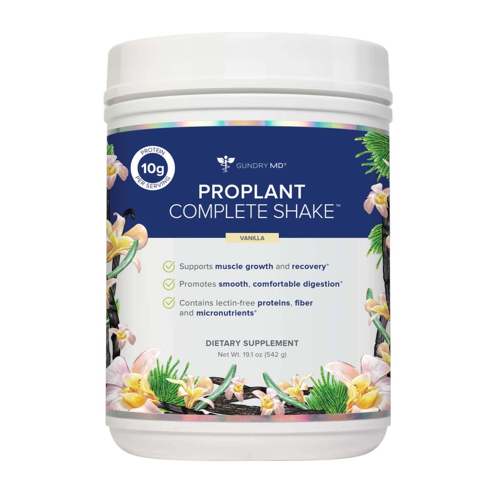 Gundry MD® Pro Plant Complete ShakeTM mešanica beljakovin z visoko vsebnostjo vlaknin, 20 strežnic (Vanilla)