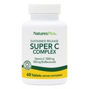 NaturesPlus Super C Complex, trajen izpust - 60 tablet - 1000mg Vitamin C + 500mg Bioflavonoidi - Vegetarian, Gluten brezplačno - 60 Servinges